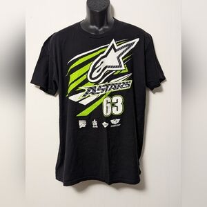 Men's Alpinestars Black Green Graphic T-shirt Size XL